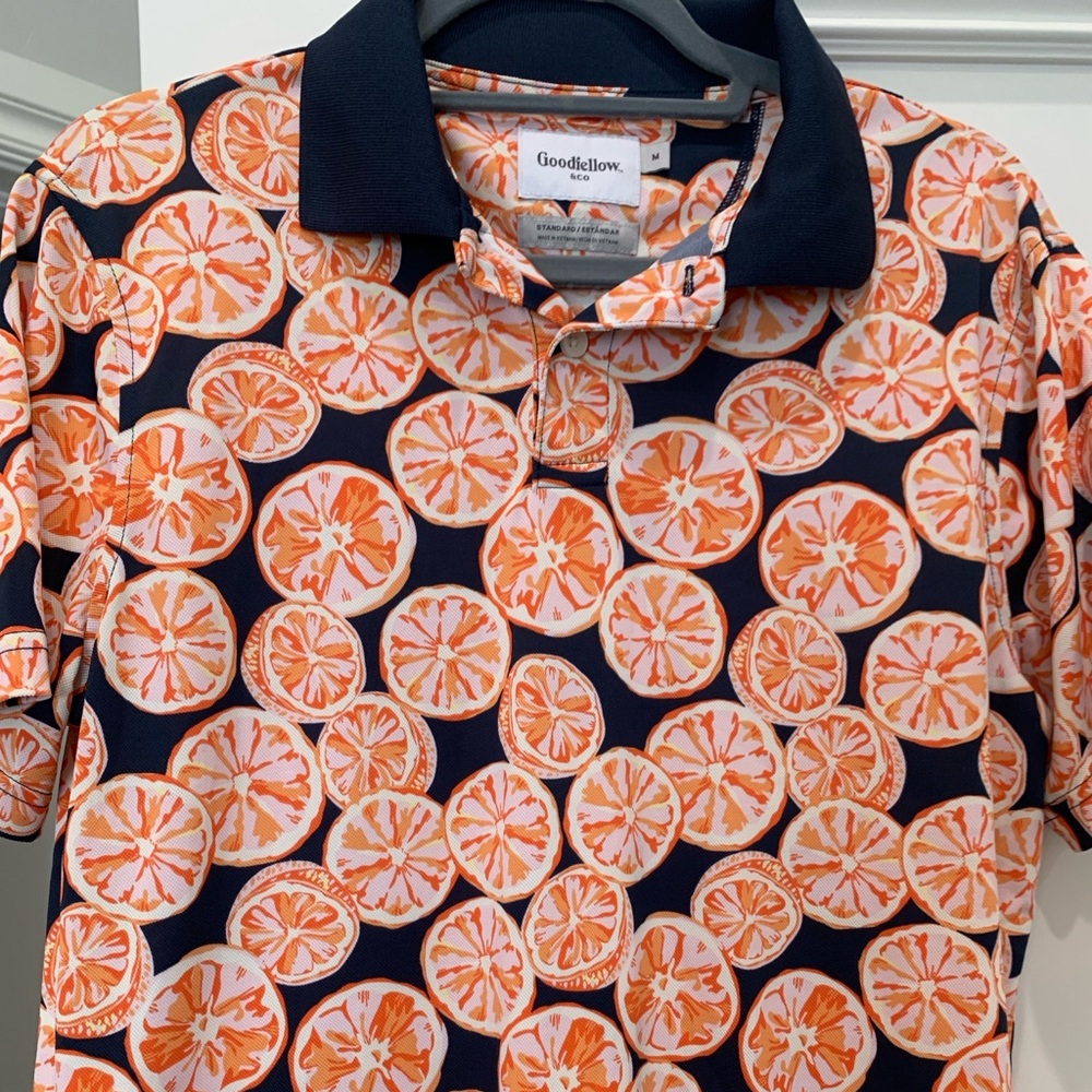 Goodfellow & Co Orange and Blue Polo Shirt